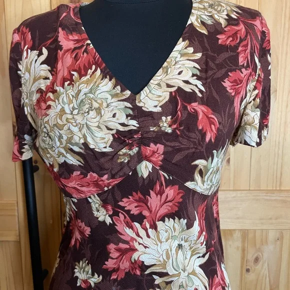 Vintage 90’s Carole Little floral maxi dress - bias cut - Picture 2 of 10